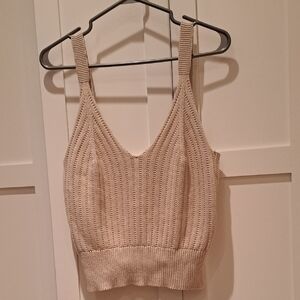 New Elegant Beige Knit Tank Top